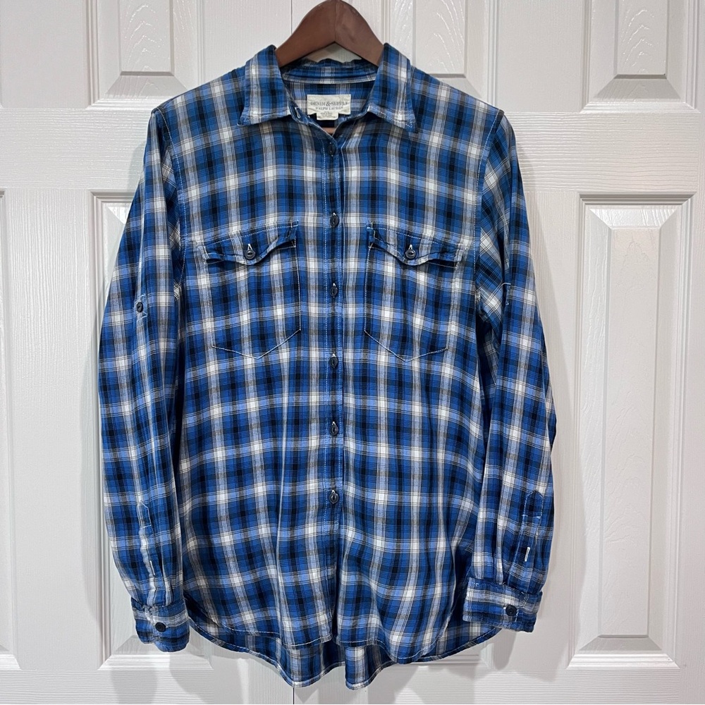 Denim & Supply Ralph Lauren Shirt Plaid Button Up Western Men’s Size M